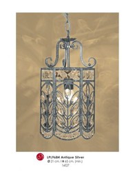 Casa Padrino Orientalische Designer Pendelleuchte mit Kristall-Deco Antik Silber, Durchmesser 21 cm, Höhe 65 cm Casa Padrino Orientalische Designer Pendelleuchte mit Kristall-Deco Antik Silber, Durchmesser 21 cm, Höhe 65 cm