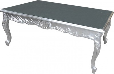 Casa Padrino Baroque Coffee Table Silver Antique Look 120 x 80 cm - Luxury Living Room Table Casa Padrino Baroque Coffee Table Silver Antique Look 120 x 80 cm - Luxury Living Room Table