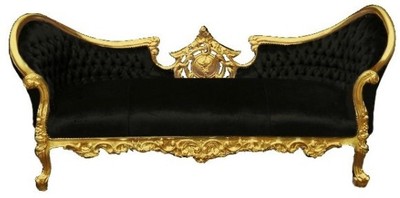 Casa Padrino Barock Sofa Schwarz Gold Baroque Lounge Black Gold Casa Padrino Barock Sofa Schwarz Gold Baroque Lounge Black Gold