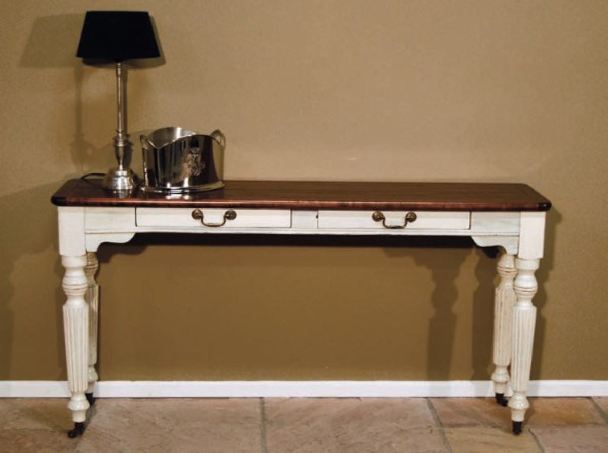 Casa Padrino Shabby Chic Sideboard table white / wood colors - console table Side cottage style Casa Padrino Shabby Chic Sideboard table white / wood colors - console table Side cottage style