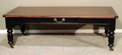 Casa Padrino Antique Style Coffee Table, Black / Brown, Solid Pine Wood and Metal, 140 x 70 x 48 cm Casa Padrino Antique Style Coffee Table, Black / Brown, Solid Pine Wood and Metal, 140 x 70 x 48 cm