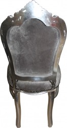 Casa Padrino Barock Esszimmer Stuhl Grau Silber Samtstoff Bling Bling Glitzersteine Möbel ANtik Stil Baroque Furniture Chair Chairs Interior Grey Silver Casa Padrino Barock Esszimmer Stuhl Grau Silber Samtstoff Bling Bling Glitzersteine Möbel ANtik Stil Baroque Furniture Chair Chairs Interior Grey Silver