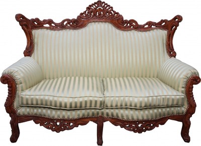Casa Padrino Canapé Baroque 2 places Master Vert de Jade / Marron 182 x 125 x 60 cm - Salon Meubles Lounge Casa Padrino Canapé Baroque 2 places Master Vert de Jade / Marron 182 x 125 x 60 cm - Salon Meubles Lounge