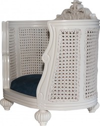 Casa Padrino Divano Barocco per Cani & Gatti Stile Antico Crema / Blu 62 x 60 x 40 cm