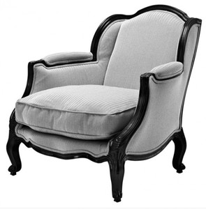 Casa Padrino Luxury Baroque Lounge Chair Black / Grey Herringbone - Width 76 cm, Depth 80 cm, Height 85 cm Casa Padrino Luxury Baroque Lounge Chair Black / Grey Herringbone - Width 76 cm, Depth 80 cm, Height 85 cm