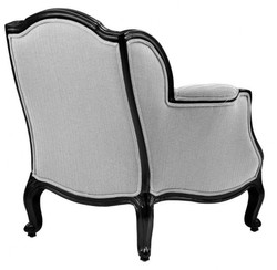 Casa Padrino Luxury Baroque Lounge Chair Black / Grey Herringbone - Width 76 cm, Depth 80 cm, Height 85 cm Casa Padrino Luxury Baroque Lounge Chair Black / Grey Herringbone - Width 76 cm, Depth 80 cm, Height 85 cm