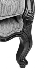 Casa Padrino Luxury Baroque Lounge Chair Black / Grey Herringbone - Width 76 cm, Depth 80 cm, Height 85 cm Casa Padrino Luxury Baroque Lounge Chair Black / Grey Herringbone - Width 76 cm, Depth 80 cm, Height 85 cm
