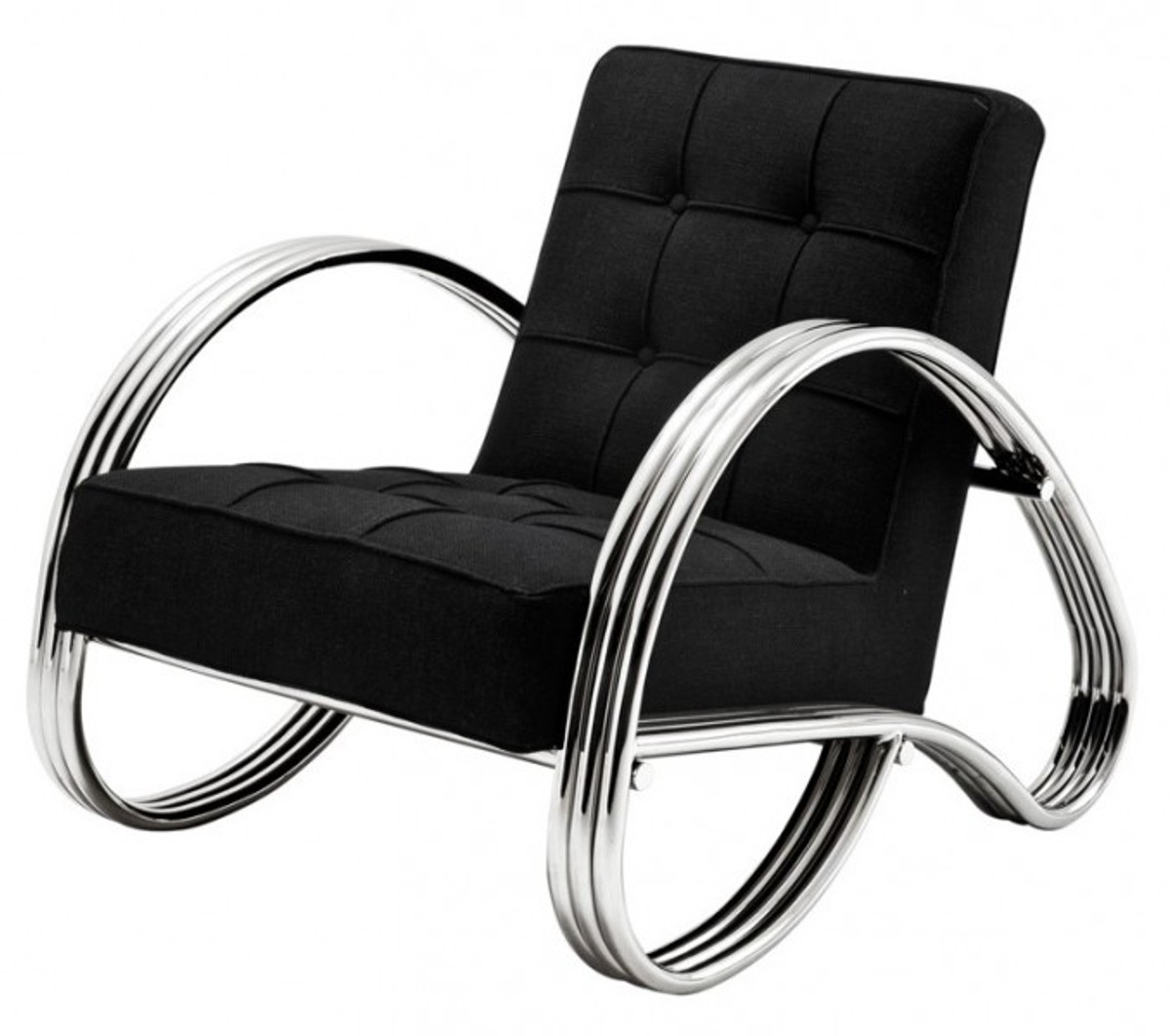 Casa Padrino Art Deco chair chrome / black Mod4 - club chairs - Lounge chairs, lounge chairs Casa Padrino Art Deco chair chrome / black Mod4 - club chairs - Lounge chairs, lounge chairs