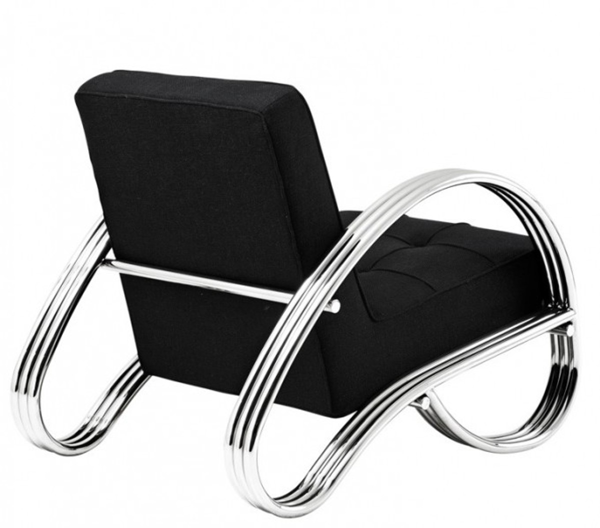 Casa Padrino Art Deco chair chrome / black Mod4 - club chairs - Lounge chairs, lounge chairs Casa Padrino Art Deco chair chrome / black Mod4 - club chairs - Lounge chairs, lounge chairs