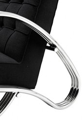 Casa Padrino Sillón Art Déco Sillón Club Sillón Lounge en Cromo y Negro - 77 x 72 x 77 cm Casa Padrino Sillón Art Déco Sillón Club Sillón Lounge en Cromo y Negro - 77 x 72 x 77 cm