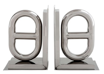 Casa Padrino Serre-livres de luxe Boucle Horsebit Finition Nickel Aluminium - 22 x 15 x 13 cm Casa Padrino Serre-livres de luxe Boucle Horsebit Finition Nickel Aluminium - 22 x 15 x 13 cm