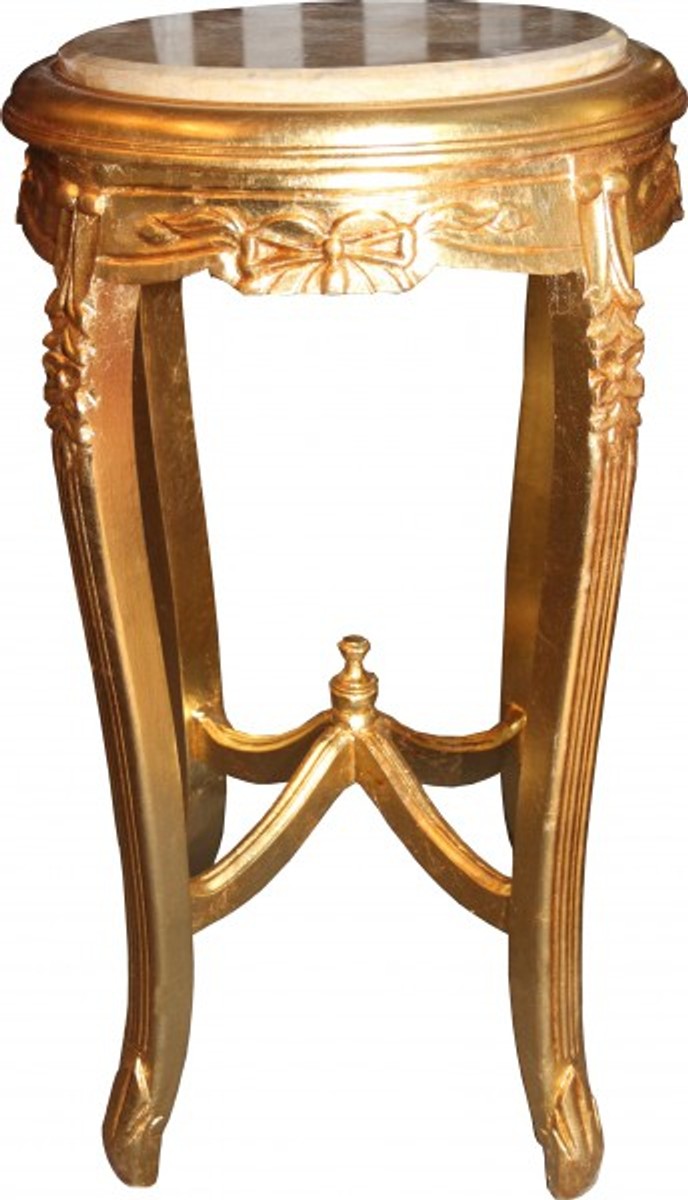 Casa Padrino Barock Beistelltisch Tisch Telefontisch Gold Creme Marmor Marmorplatte Baroque Furniture Side Table Cream Marble Casa Padrino Barock Beistelltisch Tisch Telefontisch Gold Creme Marmor Marmorplatte Baroque Furniture Side Table Cream Marble