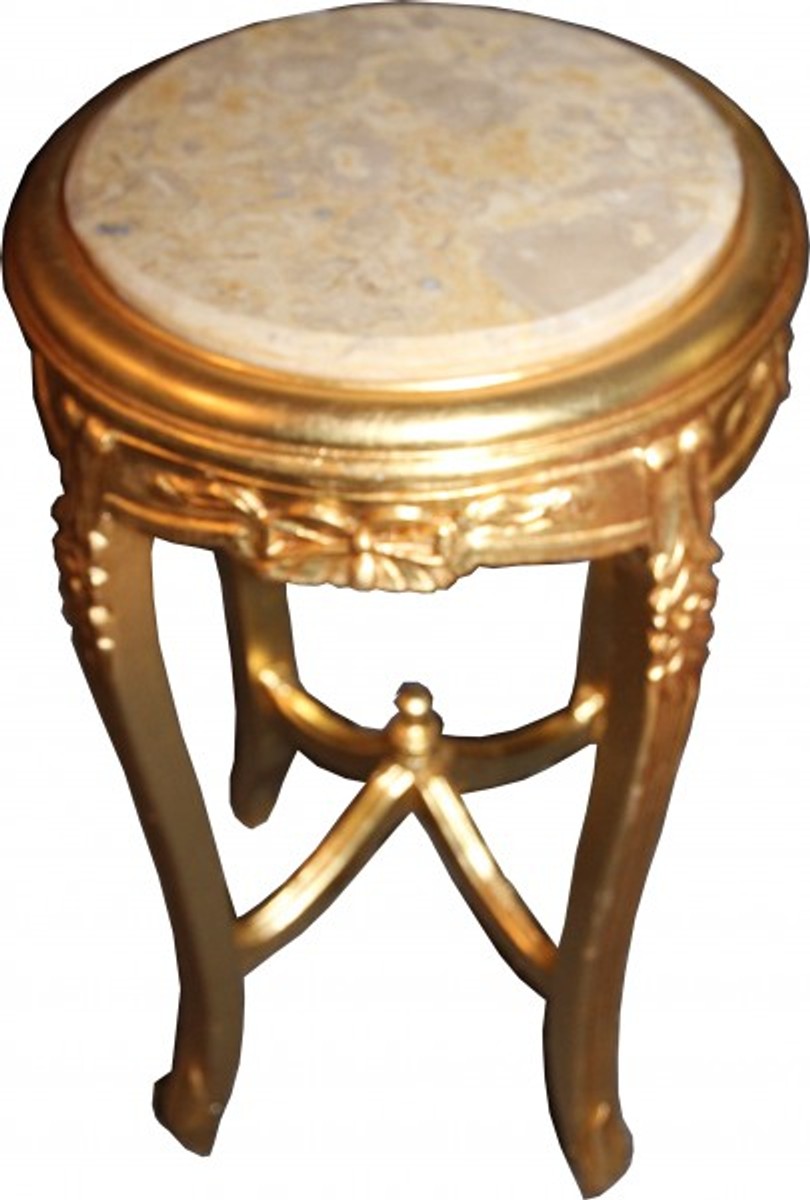 Casa Padrino Barock Beistelltisch Tisch Telefontisch Gold Creme Marmor Marmorplatte Baroque Furniture Side Table Cream Marble Casa Padrino Barock Beistelltisch Tisch Telefontisch Gold Creme Marmor Marmorplatte Baroque Furniture Side Table Cream Marble