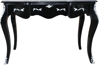 Casa Padrino Barock Konsole Konsolentisch Sekretär Schreibtisch Secretary Black Schwarz Silber Silver Furniture Möbel Barqoue Antique Style Casa Padrino Barock Konsole Konsolentisch Sekretär Schreibtisch Secretary Black Schwarz Silber Silver Furniture Möbel Barqoue Antique Style