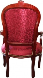 Patrón Casa Padrino Silla de salón barroca Burdeos Rojo / Azul Mod2 - Sillas Patrón Casa Padrino Silla de salón barroca Burdeos Rojo / Azul Mod2 - Sillas
