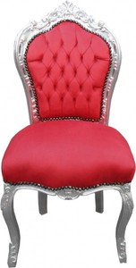 Casa Padrino Barock Stuhl Rot Silber Baroque Chair Chairs Furniture Red Silver Casa Padrino Barock Stuhl Rot Silber Baroque Chair Chairs Furniture Red Silver