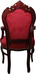 Casa Padrino Baroque Dinner Chair with armrests Bordeaux / Brown Red Casa Padrino Baroque Dinner Chair with armrests Bordeaux / Brown Red