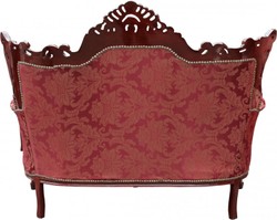 Casa Padrino Sofá barroco de 2 plazas Master motivo burdeos / rojo marrón 182 x 90 x 135 cm