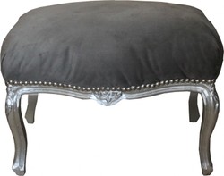 Casa Padrino baroque Tabouret gris argent - Mobilier baroque Casa Padrino baroque Tabouret gris argent - Mobilier baroque