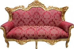 Casa Padrino Canapé Baroque 2 places Master Motif Bordeaux / Or, Largeur 182 cm - Meuble Salon de Luxe Casa Padrino Canapé Baroque 2 places Master Motif Bordeaux / Or, Largeur 182 cm - Meuble Salon de Luxe