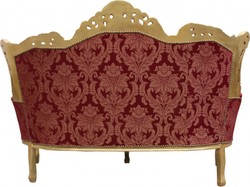 Casa Padrino Canapé Baroque 2 places Master Motif Bordeaux / Or, Largeur 182 cm - Meuble Salon de Luxe Casa Padrino Canapé Baroque 2 places Master Motif Bordeaux / Or, Largeur 182 cm - Meuble Salon de Luxe