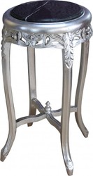 Barock Beistelltisch Silber Schwarz Baroque Side Table Silver Black Marble