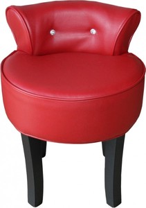 Hocker Schminktisch Hocker Schminkhocker Rot Schwarz Red Black PU Leather Kunstleder Hocker Schminktisch Hocker Schminkhocker Rot Schwarz Red Black PU Leather Kunstleder