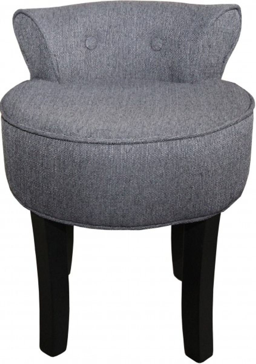Sgabello Casa Padrino design Boston Grigio / Nero - Sedia specchiera barocco Sgabello Casa Padrino design Boston Grigio / Nero - Sedia specchiera barocco