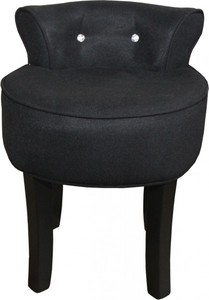 Casa Padrino Designer Hocker Boston Schwarz / Schwarz mit Bling Bling Steinen - Barock Schminktisch Stuhl Casa Padrino Designer Hocker Boston Schwarz / Schwarz mit Bling Bling Steinen - Barock Schminktisch Stuhl