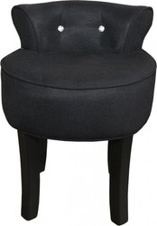 Casa Padrino Tabouret design Boston noir / noir avec des pierres bling bling - chaise coiffeuse baroque Casa Padrino Tabouret design Boston noir / noir avec des pierres bling bling - chaise coiffeuse baroque