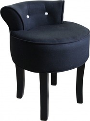 Casa Padrino Tabouret design Boston noir / noir avec des pierres bling bling - chaise coiffeuse baroque Casa Padrino Tabouret design Boston noir / noir avec des pierres bling bling - chaise coiffeuse baroque