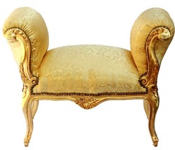 Baroque Gold stool Stool samples / Gold - bench Casa Padrino Baroque Gold stool Stool samples / Gold - bench Casa Padrino