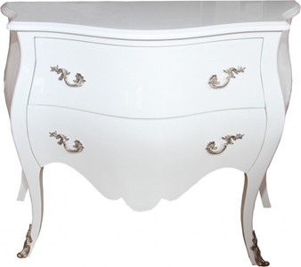 Casa Padrino Cómoda Barroca de Estilo Blanco Brillante Ancho 100 cm - Muebles de Lujo de Madera Casa Padrino Cómoda Barroca de Estilo Blanco Brillante Ancho 100 cm - Muebles de Lujo de Madera
