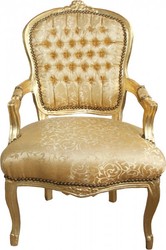 Casa Padrino Barocco Salon Chair Gold pattern / Oro Mod1 - aspetto antico Casa Padrino Barocco Salon Chair Gold pattern / Oro Mod1 - aspetto antico