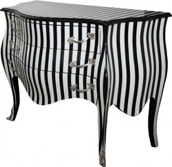 Casa Padrino Kommode Möbel Barock Streifen Gestreift Schwarz Weiß Black White Stripes Stripe Chest of Drawers Commode Furniture Interior Einrichtung Casa Padrino Kommode Möbel Barock Streifen Gestreift Schwarz Weiß Black White Stripes Stripe Chest of Drawers Commode Furniture Interior Einrichtung