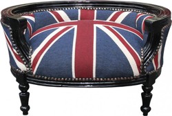 Casa Padrino Canapé Baroque pour Chien & Chat Union Jack/Noir - Lit pour Animaux 71,5 x 53 x 41 cm Casa Padrino Canapé Baroque pour Chien & Chat Union Jack/Noir - Lit pour Animaux 71,5 x 53 x 41 cm