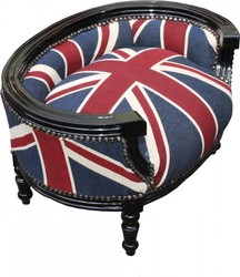 Casa Padrino Canapé Baroque pour Chien & Chat Union Jack/Noir - Lit pour Animaux 71,5 x 53 x 41 cm Casa Padrino Canapé Baroque pour Chien & Chat Union Jack/Noir - Lit pour Animaux 71,5 x 53 x 41 cm