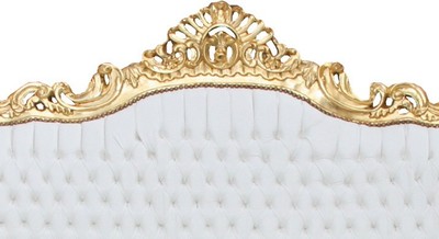 Casa Padrino Barock 3-er Sofa Master Weiss / Gold - Luxus Wohnzimmer Möbel 210 cm