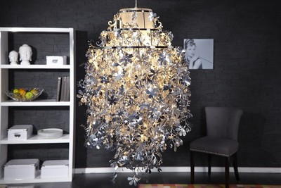 Casa Padrino designer pendant lamp silver - light ceiling lamp Chandelier chandelier hanging lamp Casa Padrino designer pendant lamp silver - light ceiling lamp Chandelier chandelier hanging lamp