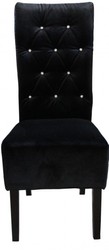 Casa Padrino Designer Chesterfield Dining Chair Black with Bling Bling diamante Casa Padrino Designer Chesterfield Dining Chair Black with Bling Bling diamante