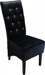 Casa Padrino Designer Chesterfield Dining Chair Black with Bling Bling diamante Casa Padrino Designer Chesterfield Dining Chair Black with Bling Bling diamante