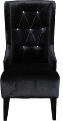 Casa Padrino Designer Chesterfield oreilles chaise à manger noire avec strass bling bling