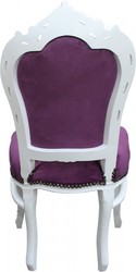 Casa Padrino Baroque Dinner Chair Purple / White - Antique style Casa Padrino Baroque Dinner Chair Purple / White - Antique style