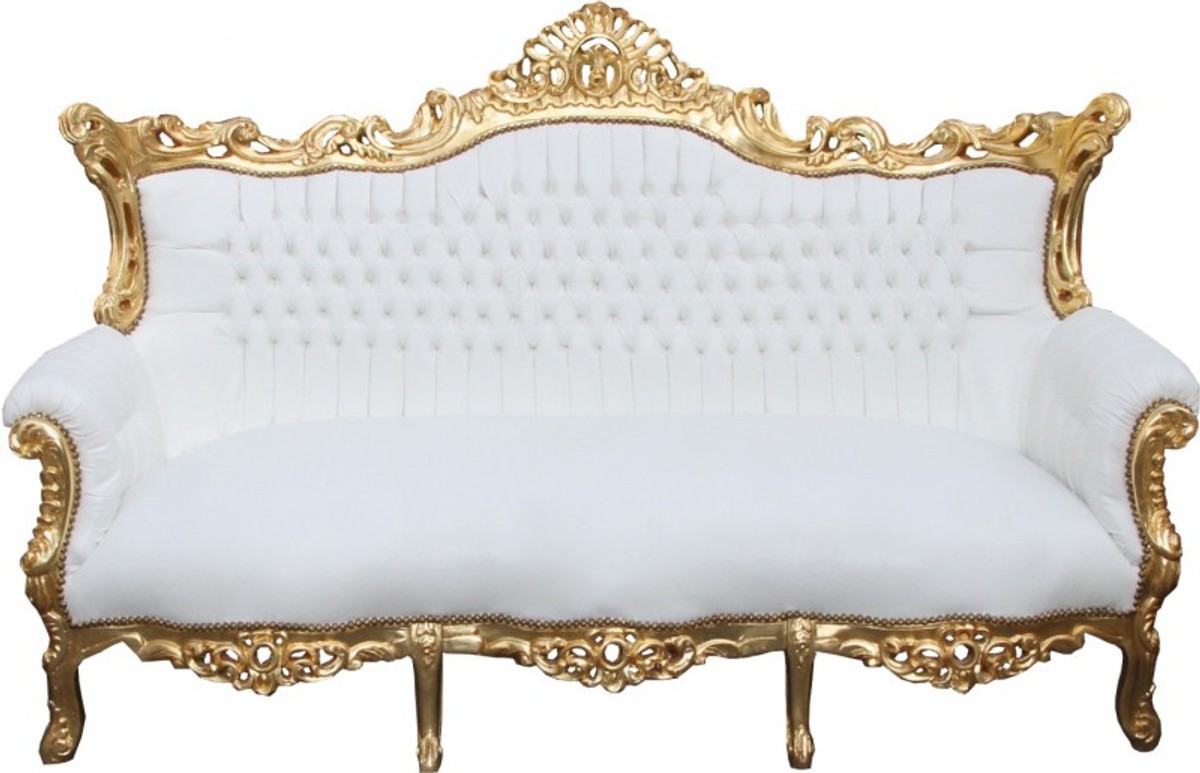 Casa Padrino Barock Sofa Set Weiß Gold White Golden Baroque Lounge Set Furniture Interior Möbel Einrichtung Casa Padrino Barock Sofa Set Weiß Gold White Golden Baroque Lounge Set Furniture Interior Möbel Einrichtung