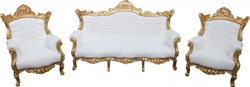 Casa Padrino Barock Sofa Set Weiß Gold White Golden Baroque Lounge Set Furniture Interior Möbel Einrichtung Casa Padrino Barock Sofa Set Weiß Gold White Golden Baroque Lounge Set Furniture Interior Möbel Einrichtung