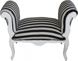 Casa Padrino baroque Tabouret rayures noir / blanc - banc Casa Padrino baroque Tabouret rayures noir / blanc - banc