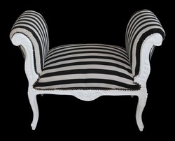 Casa Padrino baroque Tabouret rayures noir / blanc - banc Casa Padrino baroque Tabouret rayures noir / blanc - banc