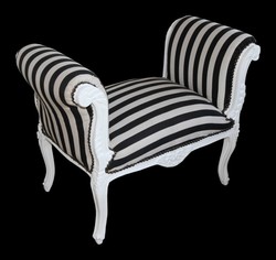 Casa Padrino baroque Tabouret rayures noir / blanc - banc Casa Padrino baroque Tabouret rayures noir / blanc - banc