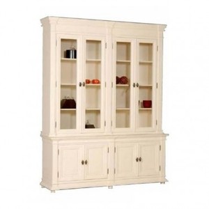 Casa Padrino Shabby Chic Buffetschrank im Landhaus Stil - Massiver Schrank in Weiss, 190 x 45 x 245 cm Casa Padrino Shabby Chic Buffetschrank im Landhaus Stil - Massiver Schrank in Weiss, 190 x 45 x 245 cm