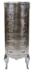 Casa Padrino Commode Baroque Argentée avec 7 Tiroirs 120 x 45 x 35 cm - Style Antique Casa Padrino Commode Baroque Argentée avec 7 Tiroirs 120 x 45 x 35 cm - Style Antique